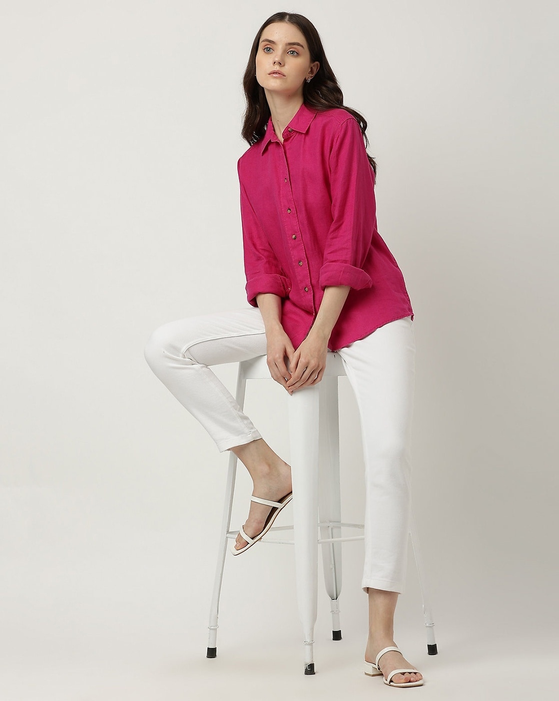 Pink Linen Coat With Pant