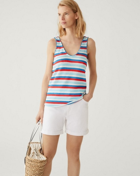 Crew Neck Relaxed Sleeveless Tank Top, M&S Collection