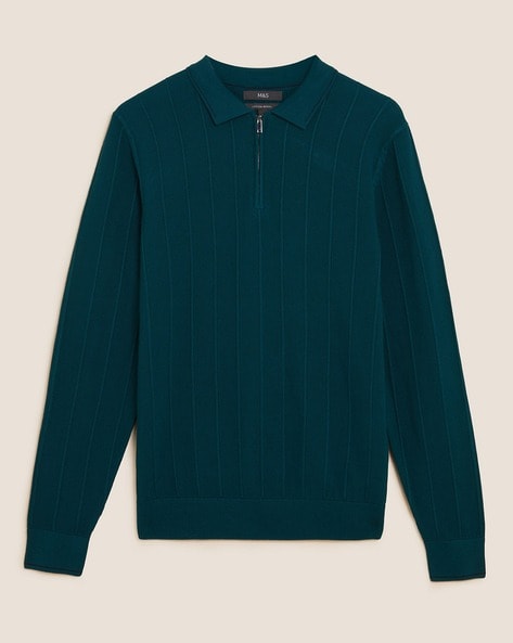 Ribbed Full-Sleeve Pullover