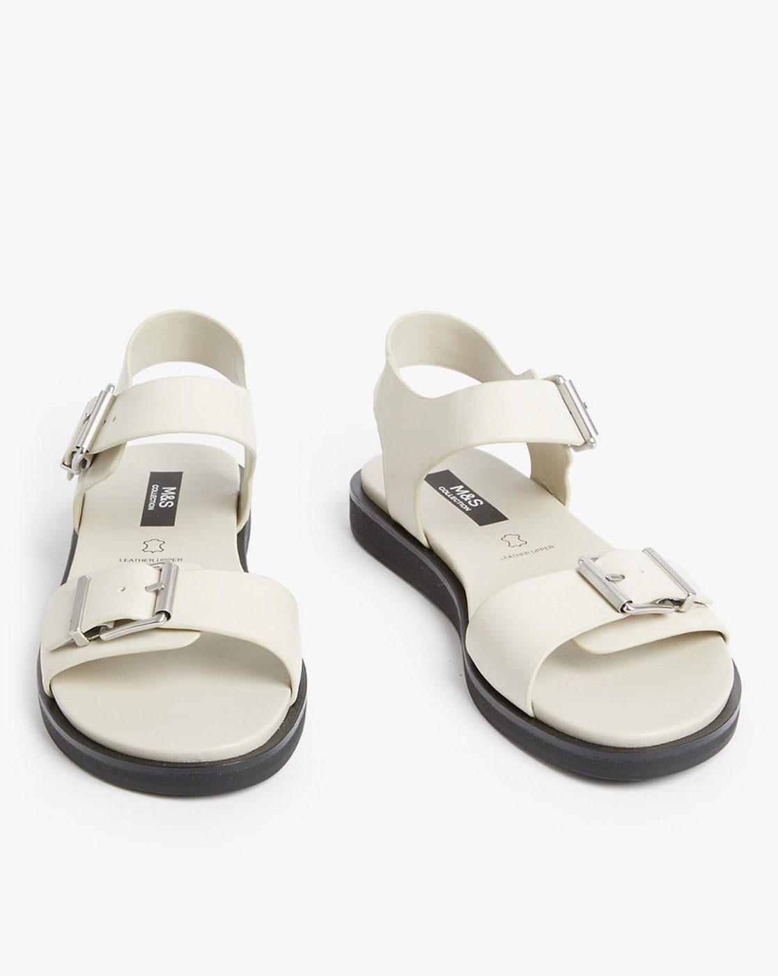 M&s womens hot sale white sandals