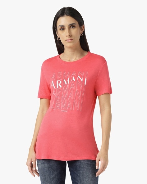 Armani exchange pink t shirt new arrivals