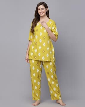 Ikat-Print Nightwear Set