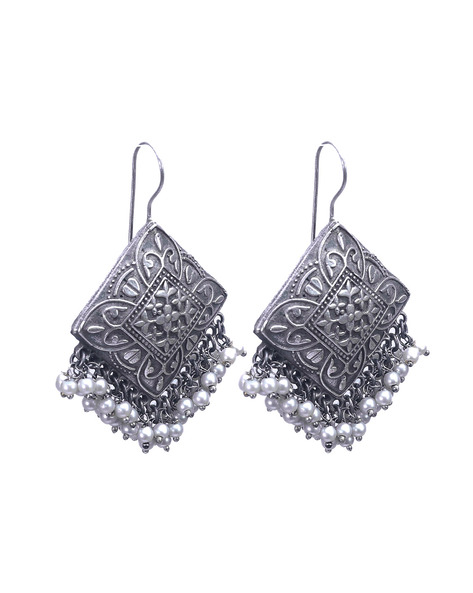 Golden square Vihot Jewellery Oxidized Gold Plated Jhumki Earrings, Size:  Free Size at Rs 50/pair in Rajkot