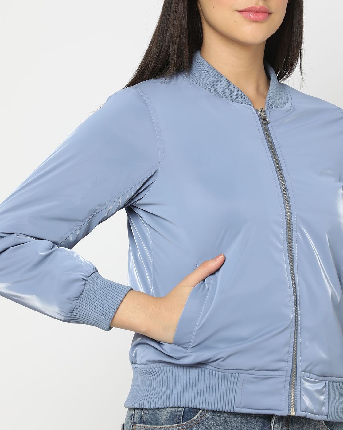 Padded bomber jacket - Light blue - Ladies | H&M