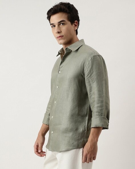 Linen Self-Design Shirt