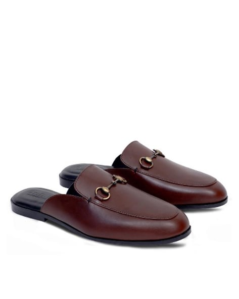 Leather horsebit online slipper