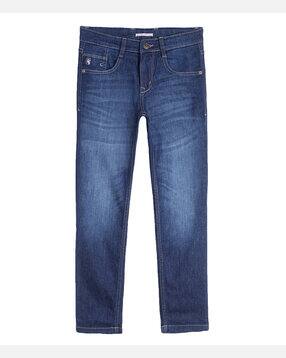 cantabil Lightly Washed Straight Fit Jeans-picture-53
