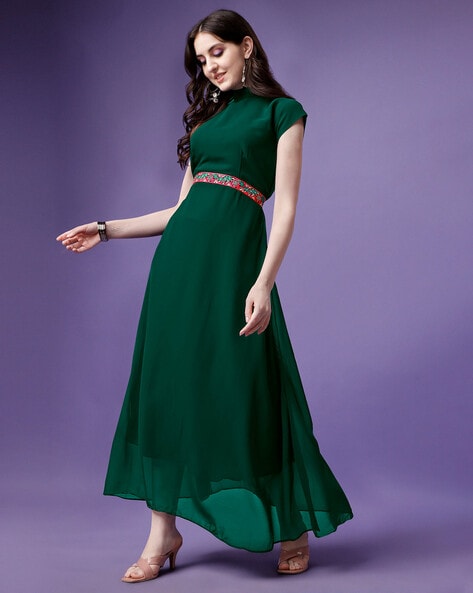 Green colour outlet frock design