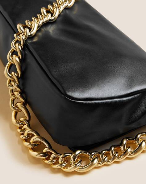 Marks & Spencer Women Chain Strap Clutch Bag For Women (Black, OS)