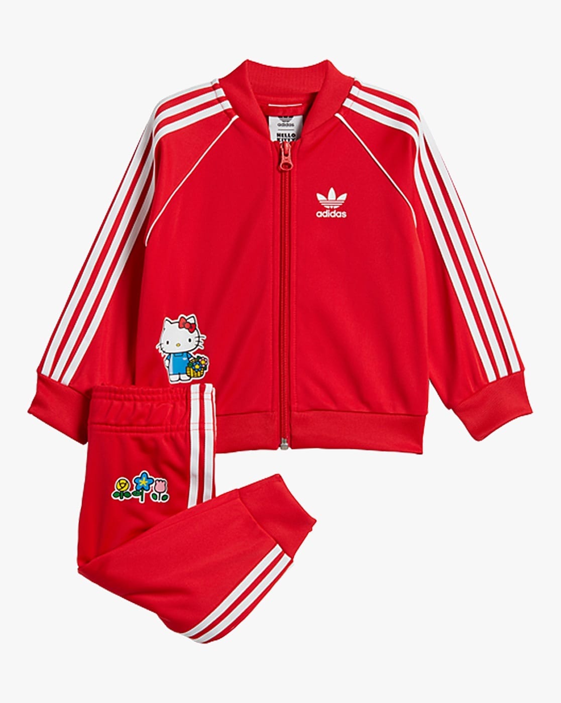 Adidas red tracksuit toddler hotsell