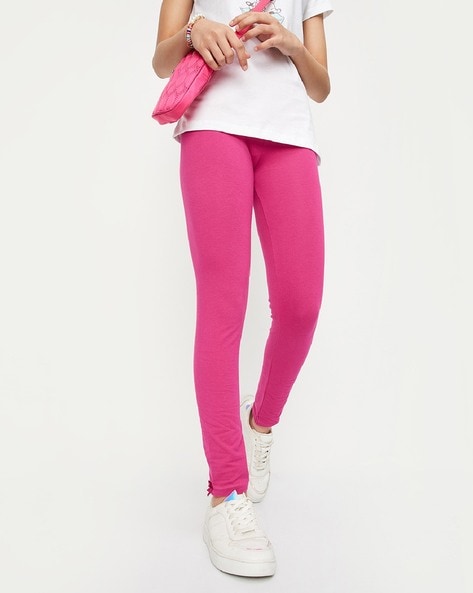 Buy online Pink Cotton Leggings from Capris & Leggings for Women by  Valles365 By S.c. for ₹479 at 47% off | 2024 Limeroad.com