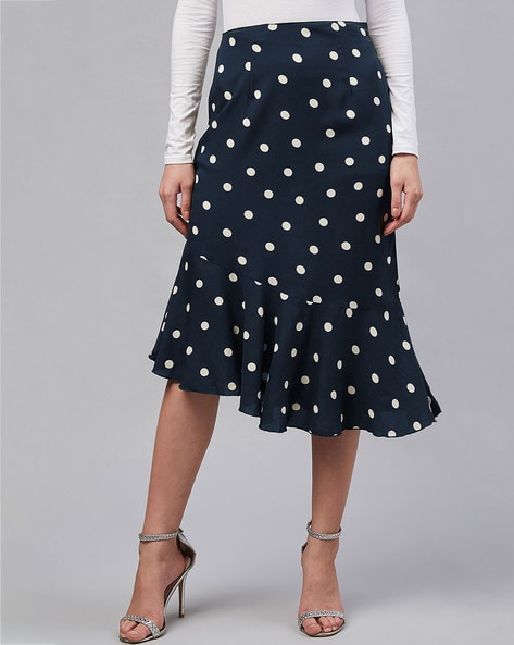 Polka-Dot A-Line Skirt