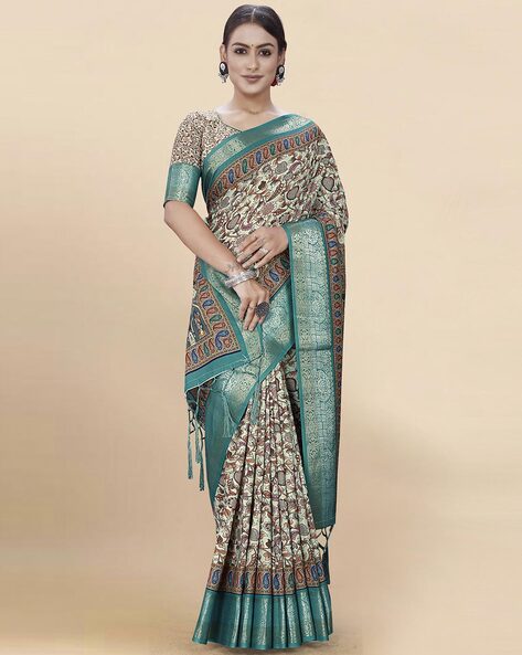 Kalamkari Semi Silks by #Prashanti | Kalamkari is the ancient art  consisting of dainty paintings done on fabrics to enrich their demeanour.  Presenting the new range of Kalamkari Semi Silk... | By