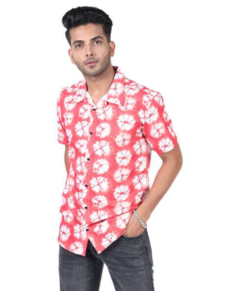 Tie Dye Shirt with Spread Collar