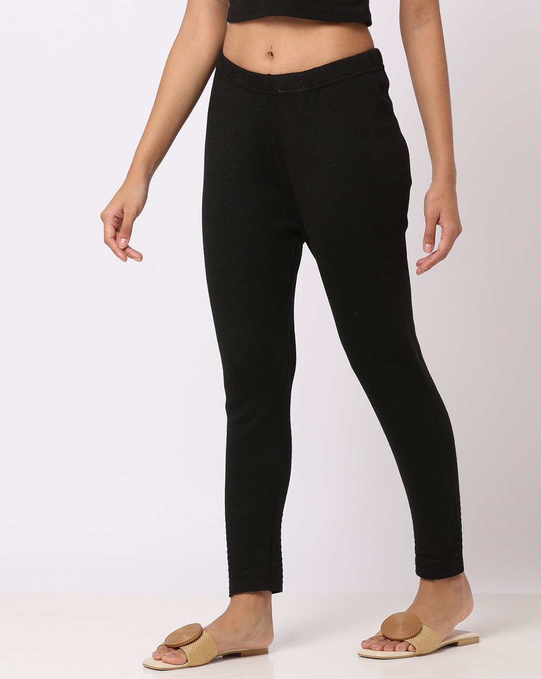 Buy Dark Skin & Off White Leggings for Women by GRACIT Online | Ajio.com