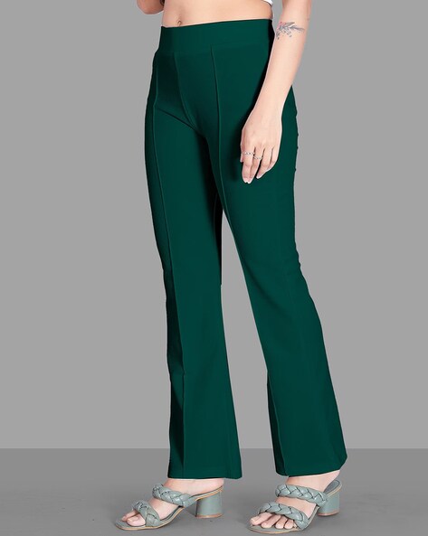 JWZUY Flare Pant Ribbed Knit Pants for Women Bootcut High Waisted Leggings  Workout Stretch Pants Green L - Walmart.com