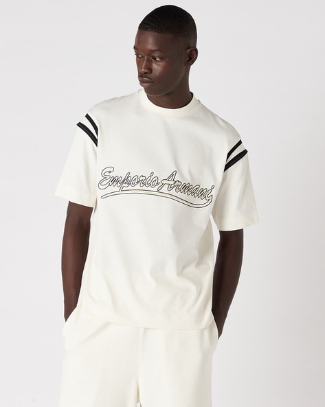 Giorgio Armani Cotton Jersey T-Shirt with Signature Logo