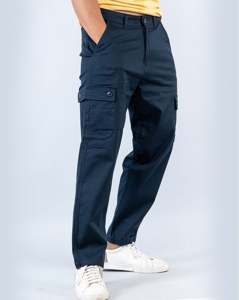 Buy TISTABENE Solid Linen Relaxed Fit Men's Cargo Pants