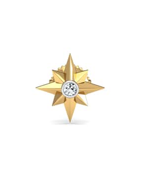 kuberbox Yellow Gold Diamond Stud Earrings-picture-36