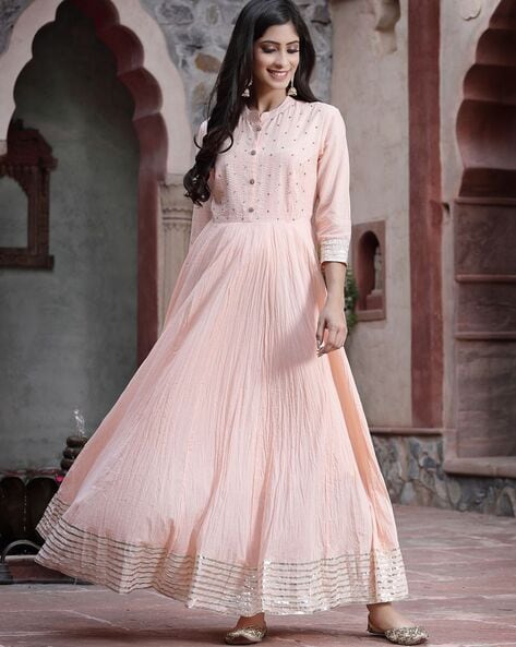 Peach Indian Gown and Peach Designer Gowns Online Shopping