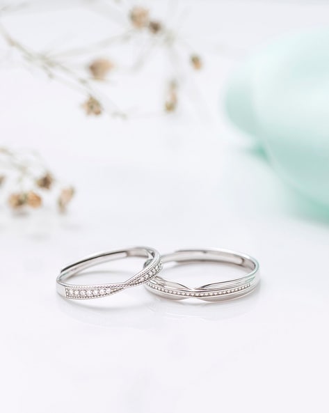 Tipsyfly Silver Heart Couple Rings