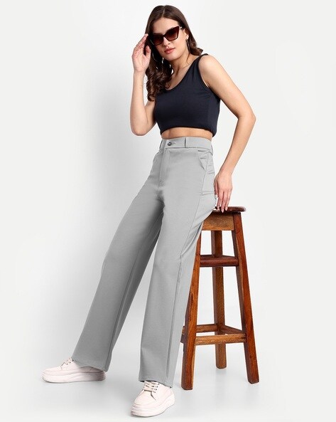 Buy Grey Trousers & Pants for Women by Broadstar Online