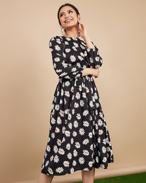 Black daisy dress on sale