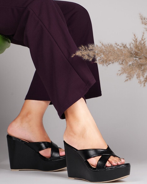 Fly London Yuba Women's Elastic Leather Wedge Sandal | Simons Shoes