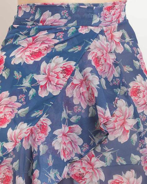 Buy Erotissch Plus Size Women Navy Blue & Pink Floral Printed Sarong (One  Size) online