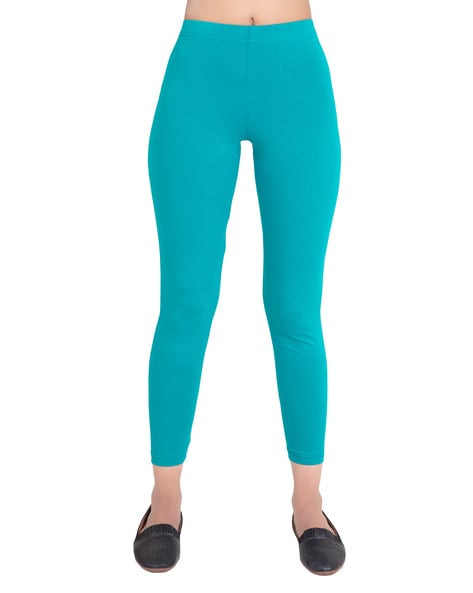 Lyra Sea Green Free Size Ankle Leggings - LYRA - 3881058