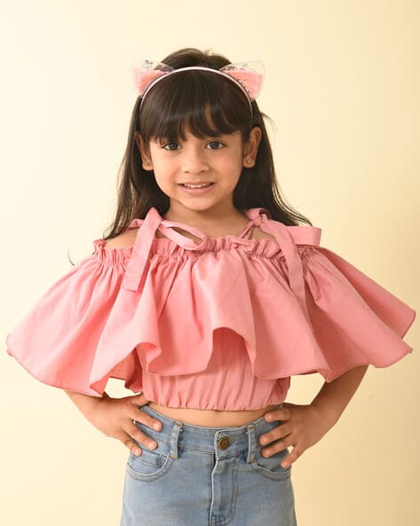 トップス Ans Dotsloevner FRILLED TINY TEE / PINK Buy Lavender Tops & Tunics for Girls by Lilpicks Online | Ajio.com