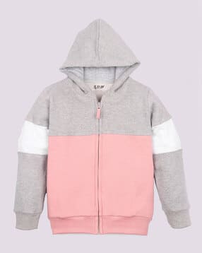 j & jp Colour-Block Hoodie with Front Zip-picture-15