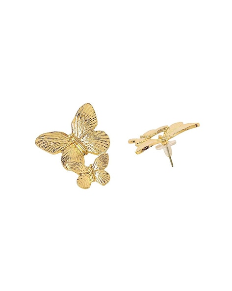 Shop Sydney Evan 14k Gold & Baguette Diamond Tiny Butterfly Earring