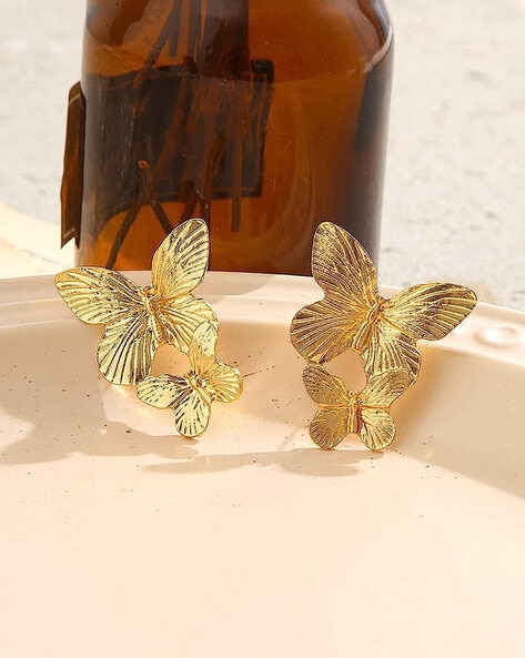 Kay Diamond Butterfly Stud Earrings 1/20 ct tw 10K Yellow Gold | Hamilton  Place
