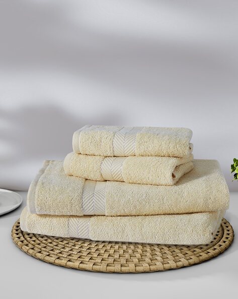 Cream bath towel discount set