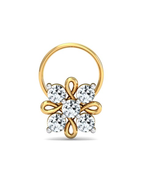 Buy KuberBox Agni Diamond Yellow Gold Nose Stud on Flipkart | PaisaWapas.com