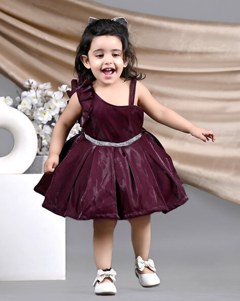 Onion pink short tutu frock with puffy ruffles. – Lagorii Kids