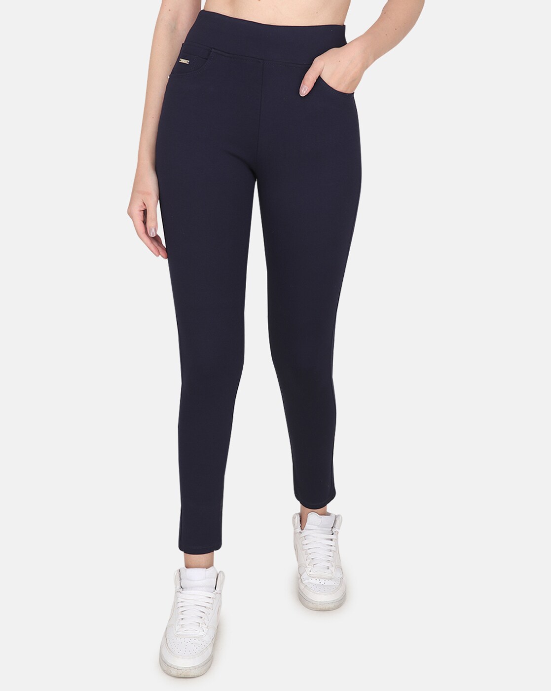 Washed Jeggings with Insert Pockets