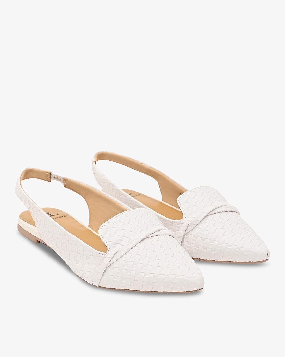 White pointed toe discount flats