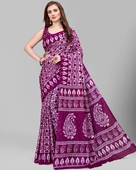 Ratan All-Over Print Cotton Saree