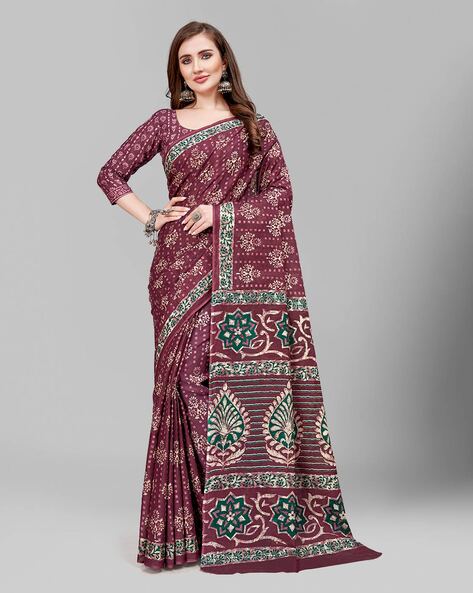 Ratan All-Over Print Cotton Saree