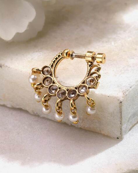 Alagia Gold Nose Ring Hoop, Unique Gold Plated Piercing India | Ubuy