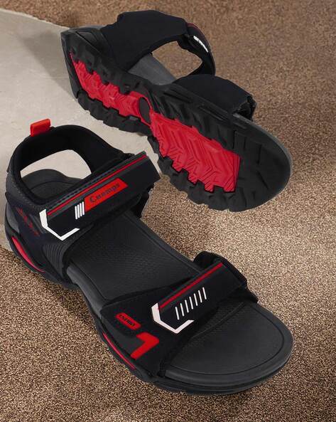 Buy Black & Red Sandals for Men by JIVERS Online | Ajio.com