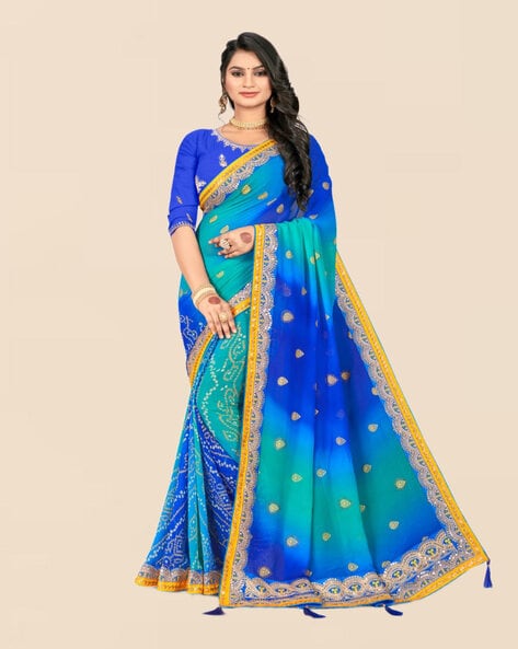 Blue SAree..... | Fancy sarees party wear, Designer saree blouse patterns,  Indian saree blouses designs