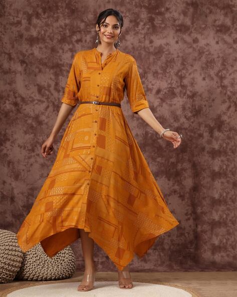 Mustard orange hot sale dress