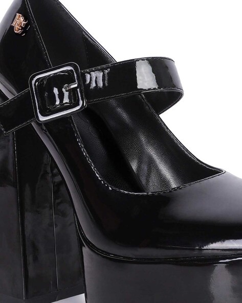 Handmade Patent Leather Mary Jane Pumps 40mm Triple-strap Block Heel i –  Dwarves Shoes