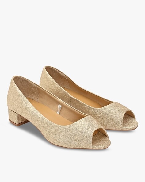 Gold Glitter 2 Part Square Open Toe Block Heel Sandals | New Look