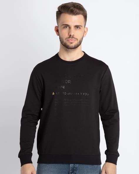 Typographic Print Crew-Neck Sweatshirt