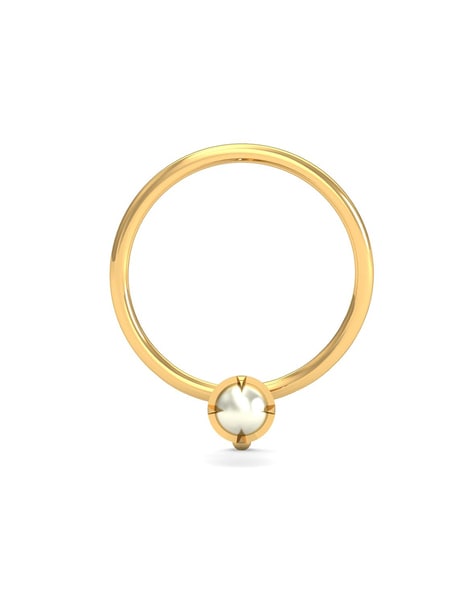 Buy KuberBox 18K Yellow Gold Alizeh Diamond Nose Ring (Non-Pierced) For  Women at Amazon.in