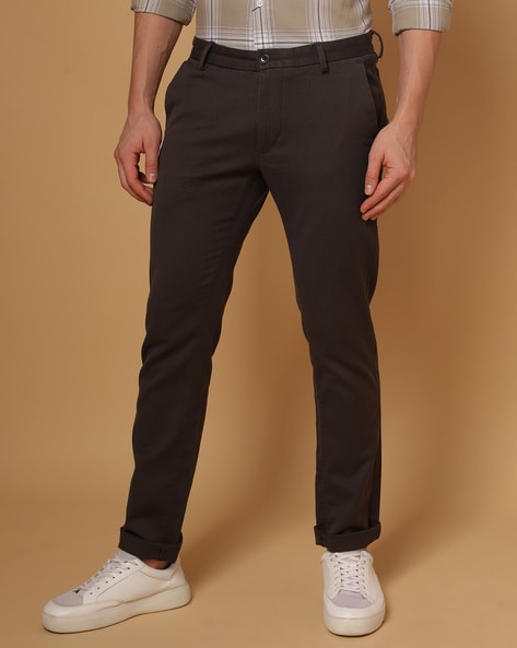 Buy ARROW SPORT Stripes Cotton Blend Slim Fit Men's Trousers | Shoppers Stop